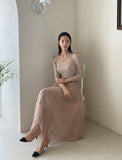 Hanyu sha pleated banding skirt