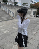 Otsu Angora Ribbed Cropped V-Neck Knit