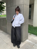 Deren Cut Washing Wide Denim Pants