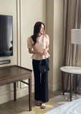Ravidol See-through Check Puff Blouse