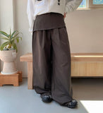 Paylin Layered Wrap Skirt Wide Pants