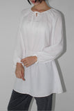 WAIST SHIRRING LONG BLOUSE