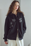 [2-WAY] Dot Star Patch Hood Zip-Up