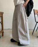 Bamyu Pin Tuck Banding Nylon Cut Wide Balloon Pants