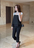 Mully Chiffon Layered Bustier Blouse