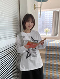 Teken Star Printing Over Long Sleeve Tee