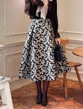 Daisy Jacquard Flare Skirt