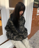 Jack Camo Two-Way String Hood Bomber Jacket