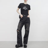 Leanne Cropped Printed T-Shirt