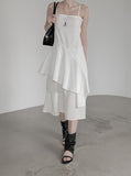Leri Unbalanced Chiffon Flare One Piece