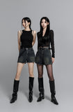Belt Retro Patch Shorts