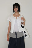 PUNCHING SHORT-SLEEVE CARDIGAN