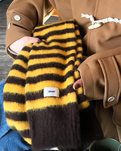 【AAKE】STRIPE WOOL MUFFLER AAKE (アケ) - ストライプウールマフラー / STRIPE WOOL MUFFLER