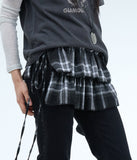 Norton Check Layered Short Skirt