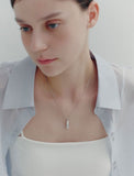 [Premium Plating] Volume Square AB(W) Dual Pave Necklace