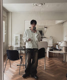 LookPain Cat Wash Wide Denim Pants