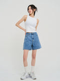 [U-DENIM] Summer A-line Half Denim Pants