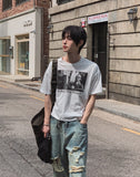People Photo Graphic Short Sleeve T-shirt