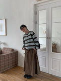 Senki Round Stripe Knit Cardigan