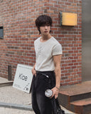 Cross Stud Ribbed Short Sleeve T-shirt