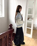 Feeder Nordic Snowflake Hairy Knit Cardigan