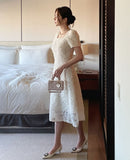 Love Square Flower Flare One Piece