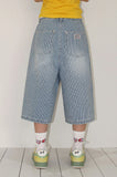 STRIPE BERMUDA DENIM
