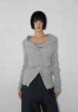 (WOOL) RIB BUTTON CARDIGAN