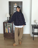 Unin Vintage Nordic Fleece-Two-Way Hood Zip-Up