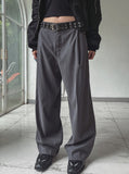 (UNISEX) Weight One Pin Tuck Wide Slacks