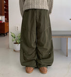 [unisex] Aruco incision rivet cotton wide pants
