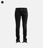 Biker slit black pants