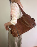 Griffin Leather Multi-Pocket Shoulder Bag