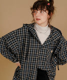 Bay Overfit Check Hood Shirt