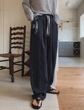 Summer Linen Stripe Banding Pants