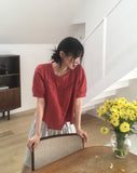 [MADE] Hayoko Vintage Punching Short Sleeve Blouse