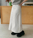 Kyutani banding slit cotton long skirt