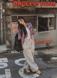 Mid-checkered Overfit Short-Sleeved Shirt