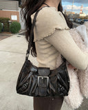 Lesson Buckle Vintage Leather Shoulder Bag