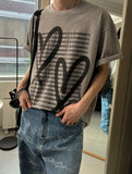 To Heart Lettering Printed Short Sleeve T-shirt