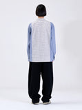 CHECK FABRIC MIX SHIRT