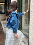 Milo Big Collar Crop Denim Jacket