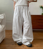 Bimtz Summer Basic Banding Wide Pants