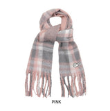 Cloud Embroidery Bold Check Muffler