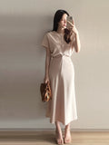 Belushi Round Span Short Sleeve Long One Piece