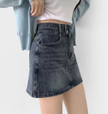 Pelvic Pad 2 Button Denim Skirt