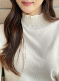 Milte Pearl Frill Half Polar Knit