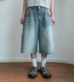 Celto Lettering Carpenter Denim Bermuda Pants