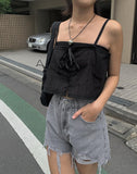 Suin Nylon Shirring Shoulder Bag