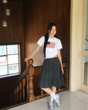 Ktin American Flag Patch Lace Short Sleeve T-Shirt